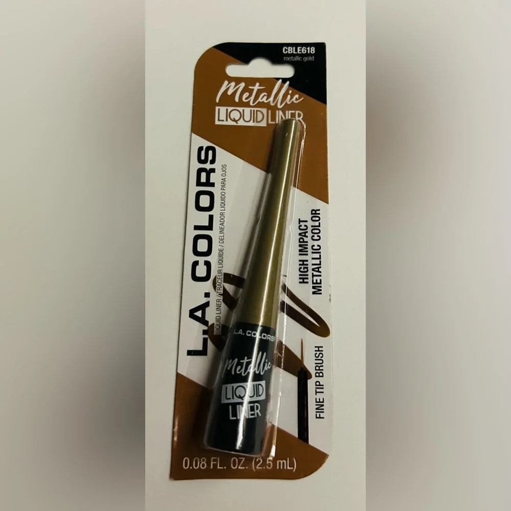 New L. A. Colors Metallic Gold Liquid Liner Sealed High Impact Metallic Color